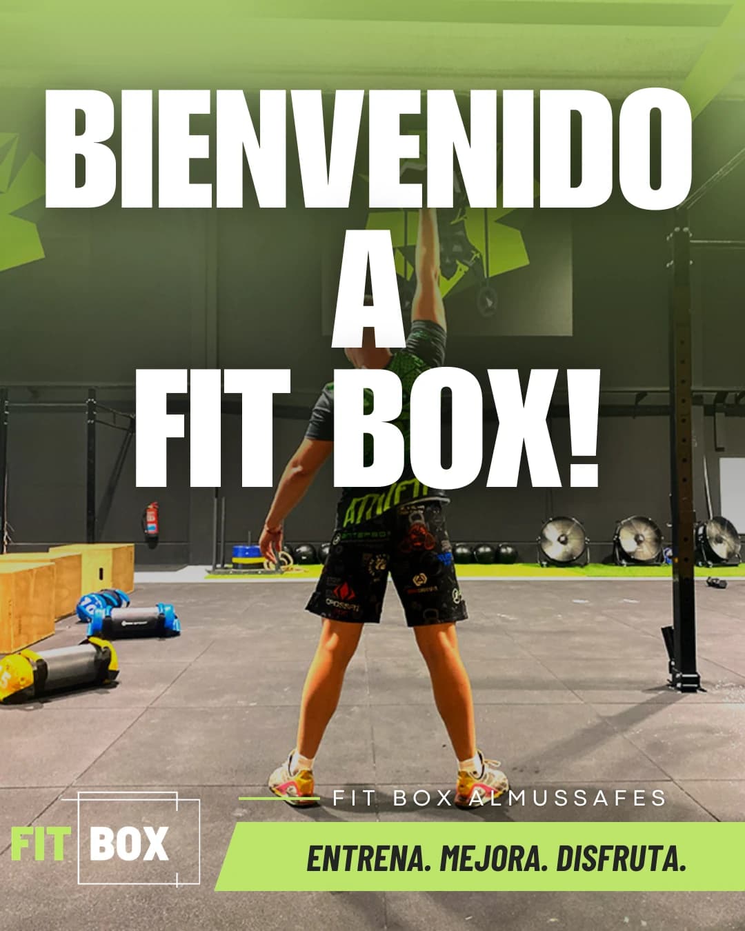 Cartel de bienvenida a Fit Box Almussafes