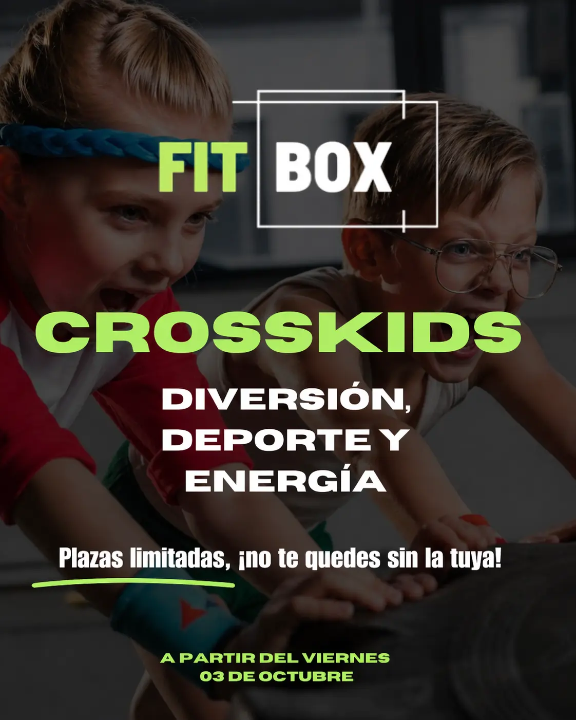 Cartel promocional de CrossKids en Fit Box